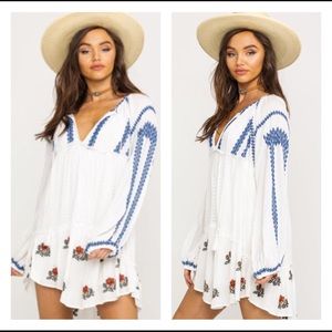 Free People Wild Horses Beach Mini Dress Flowy Boho Tunic